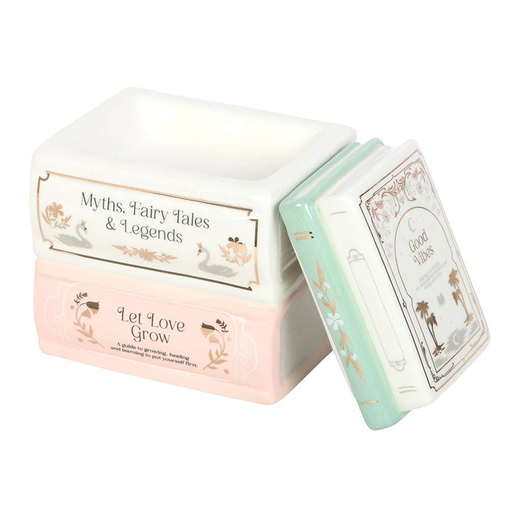Ceramic Book Stack Oil Burner – Home Fragrance Tealight Burner