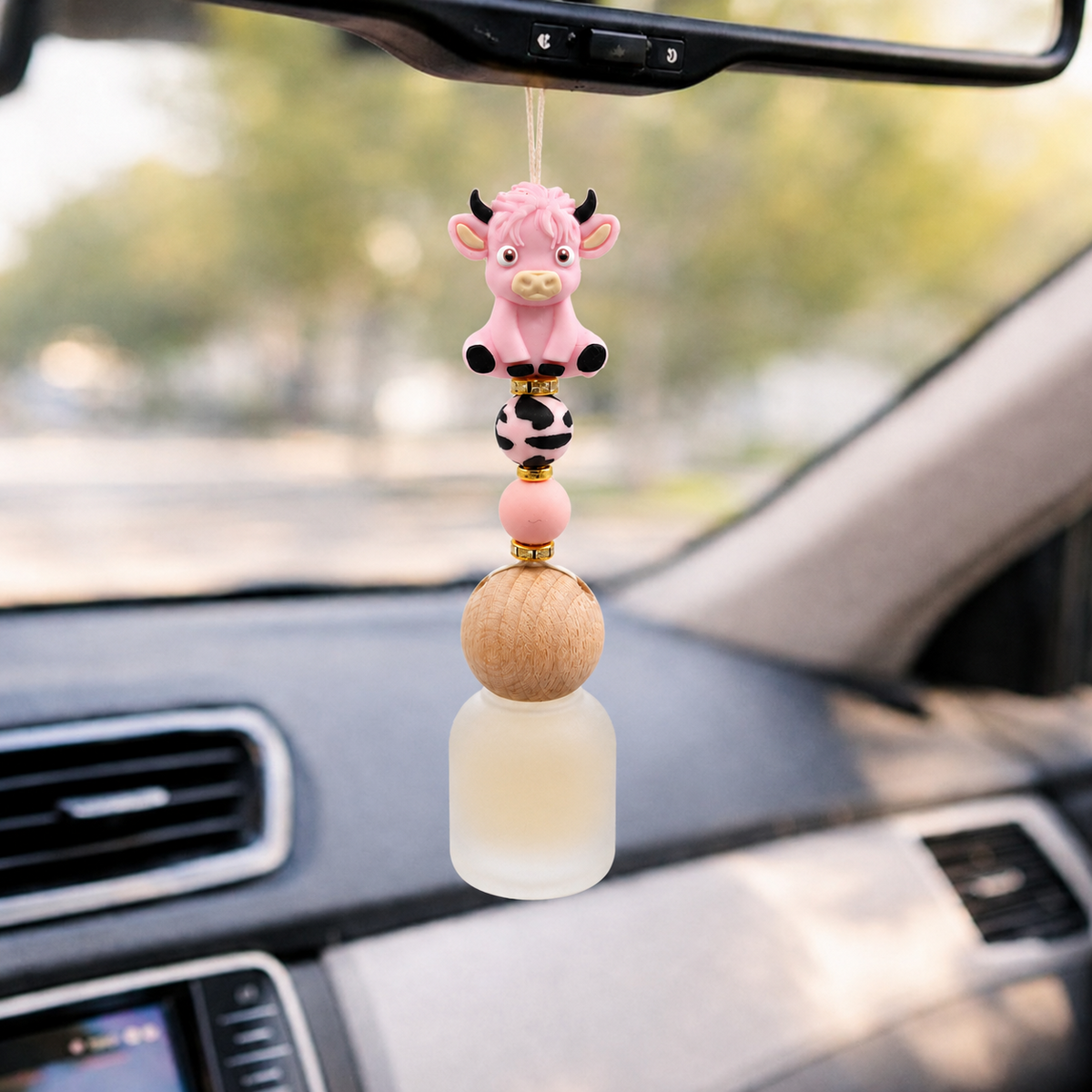 Highland Cow Car Diffuser – Pink