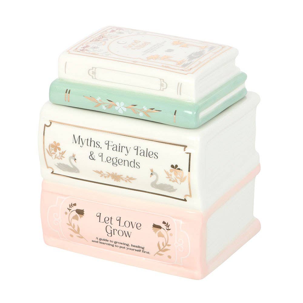 Ceramic Book Stack Oil Burner – Home Fragrance Tealight Burner